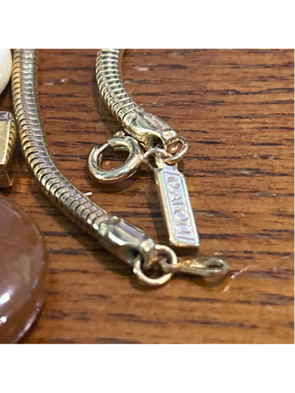 Women's Avon Necklace One Size Brown Beige Geometric Pendant 22” - Picture 5 of 6